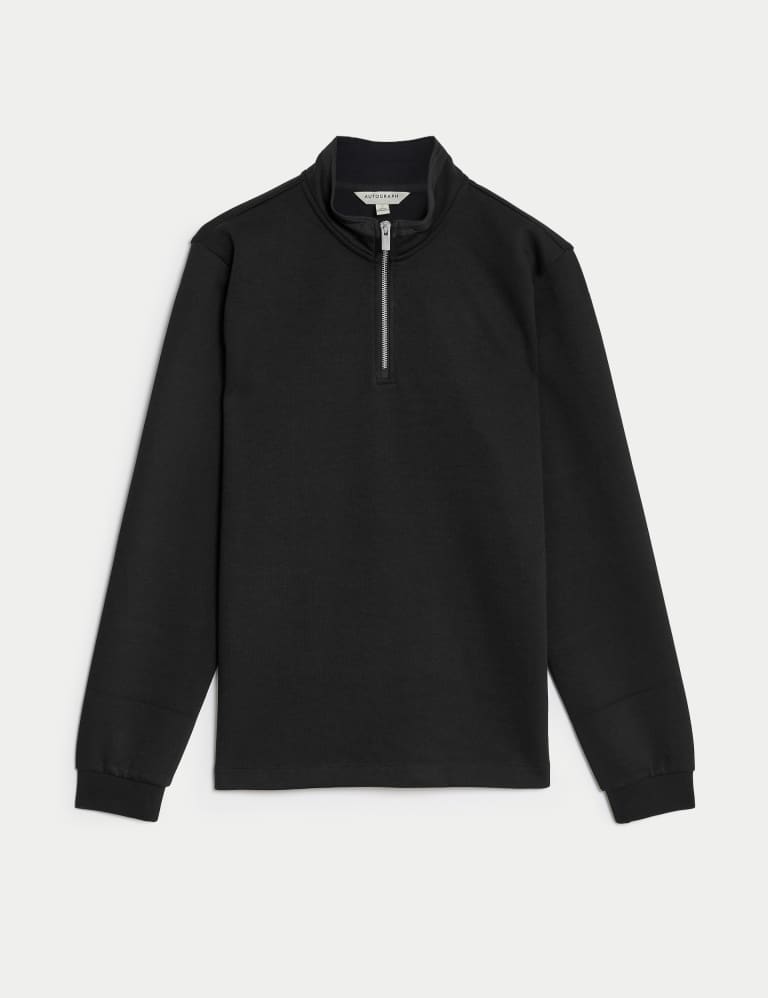 Cotton Blend Half Zip Sweatshirt Autograph M S
