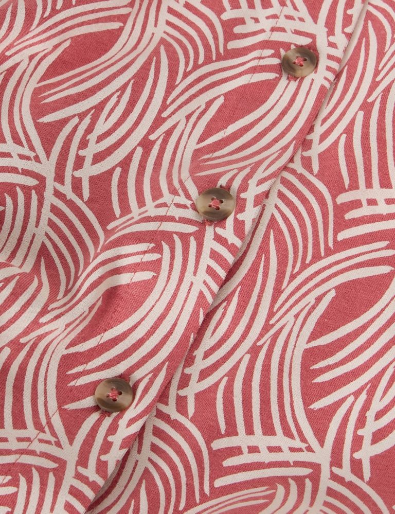 Cotton Blend Jersey Printed Midi Shirt Dress 6 of 6