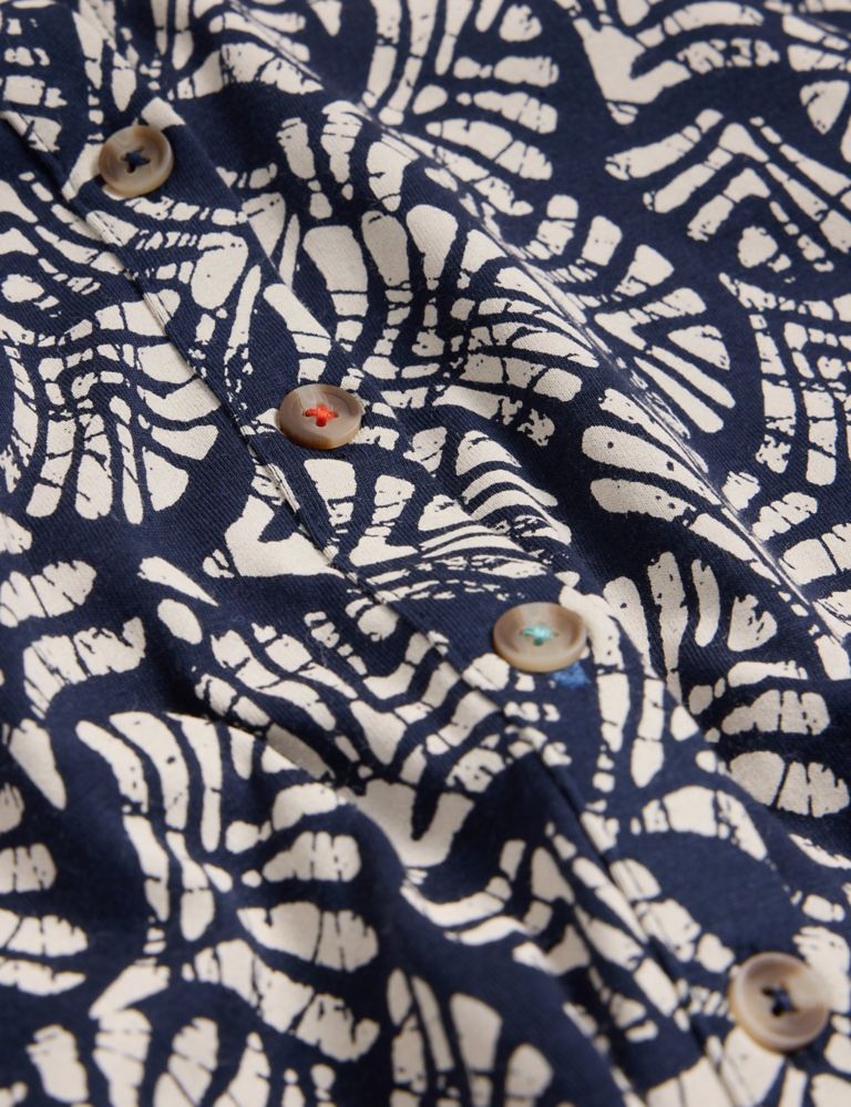Cotton Blend Jersey Printed Mini Shirt Dress 6 of 6
