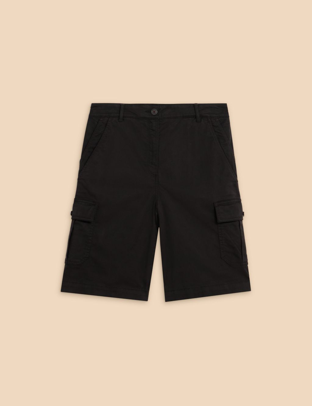 Cotton Blend Knee Length Cargo Shorts 1 of 6