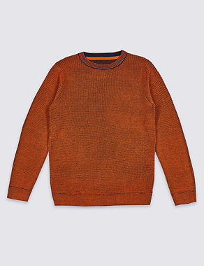 Cotton Blend Knitted Jumper (3-14 Years) Image 2 of 3