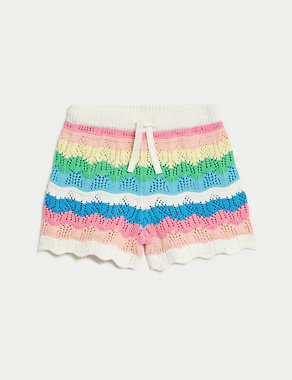 Cotton Blend Knitted Shorts (2-8 Yrs) Image 2 of 6