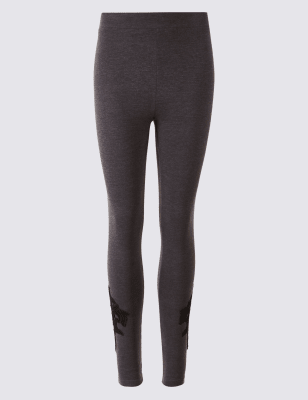 Lace insert outlet leggings