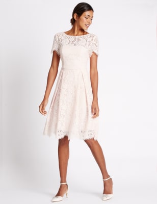 m&s red lace dress