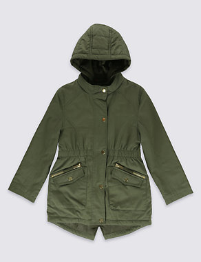 Cotton Blend Lightweight Parka with Stormwear™ (5-14 Years) Image 2 of 4