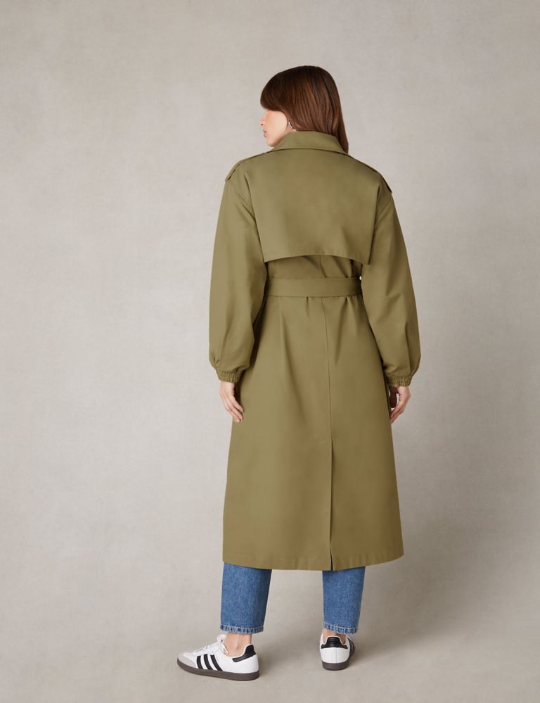 Cotton Blend Longline Trench Coat 7 of 11