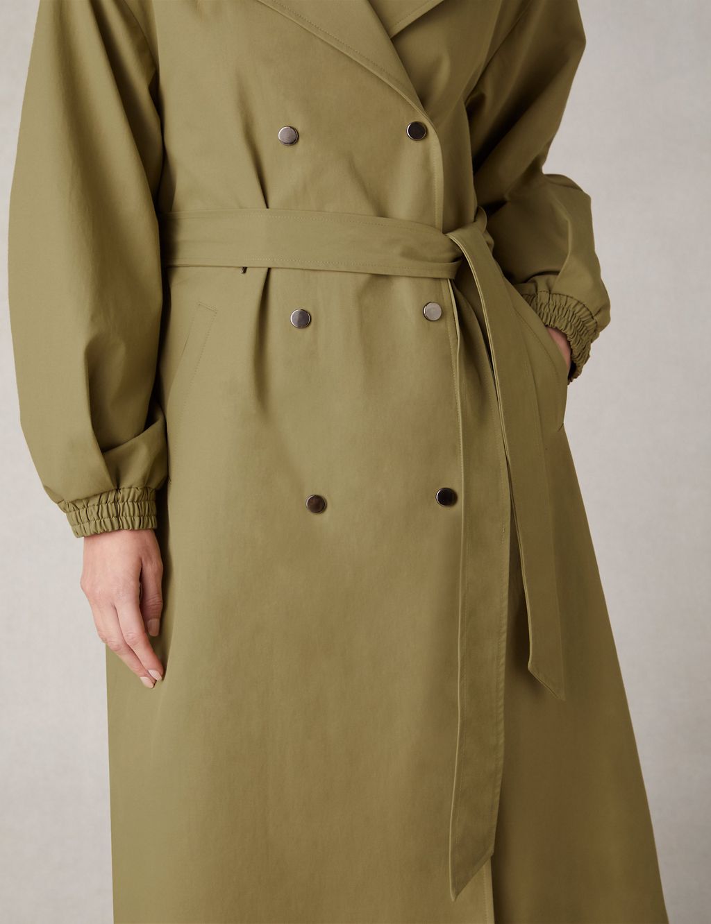 Cotton Blend Longline Trench Coat 9 of 11