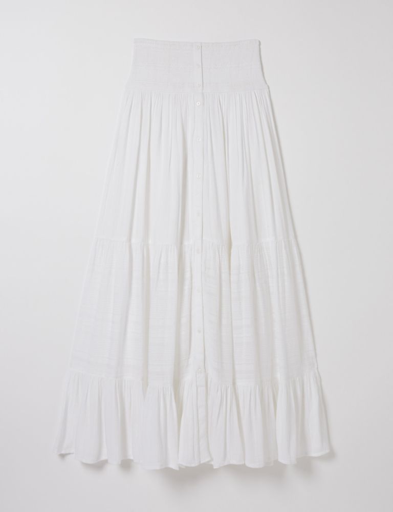 Cotton Blend Maxi A-Line Beach Skirt 2 of 5