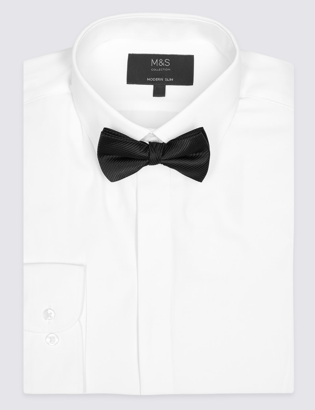 Cotton Blend Modern Slim Fit Dinner Shirt M&S Collection M&S