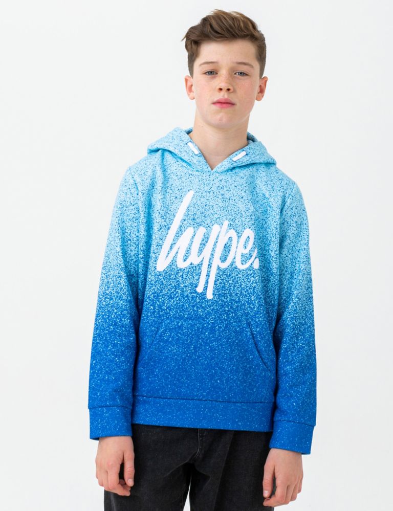 Cotton Blend Ombré Speckle Print Hoodie (5-13 Yrs) 1 of 5