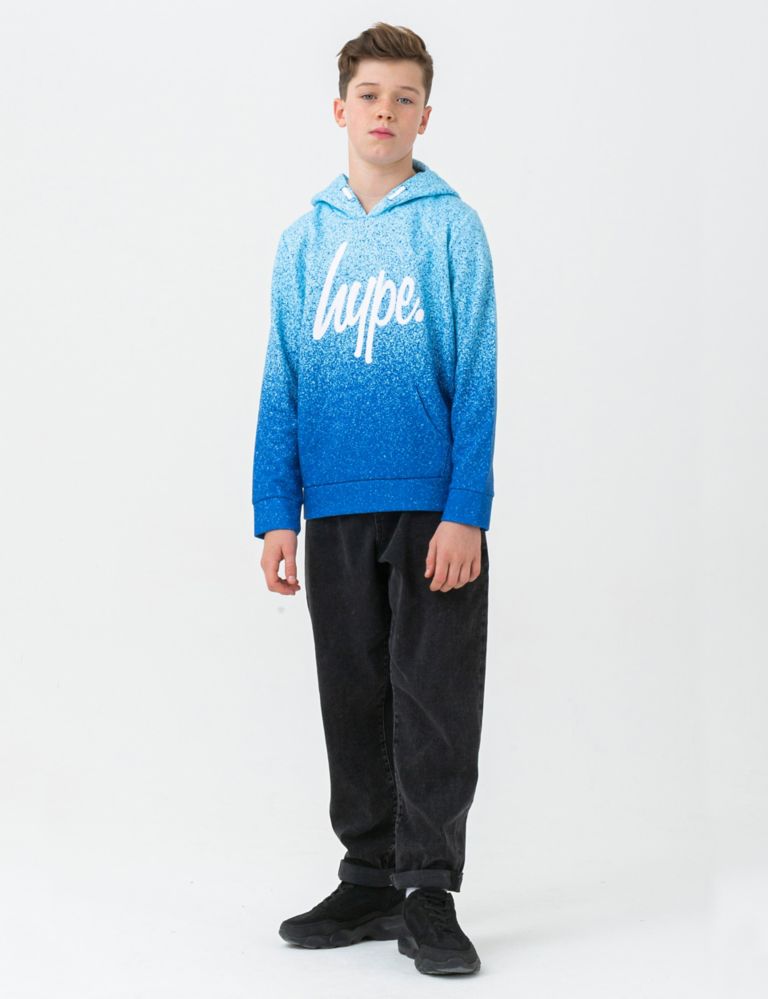 Cotton Blend Ombré Speckle Print Hoodie (5-13 Yrs) 3 of 5