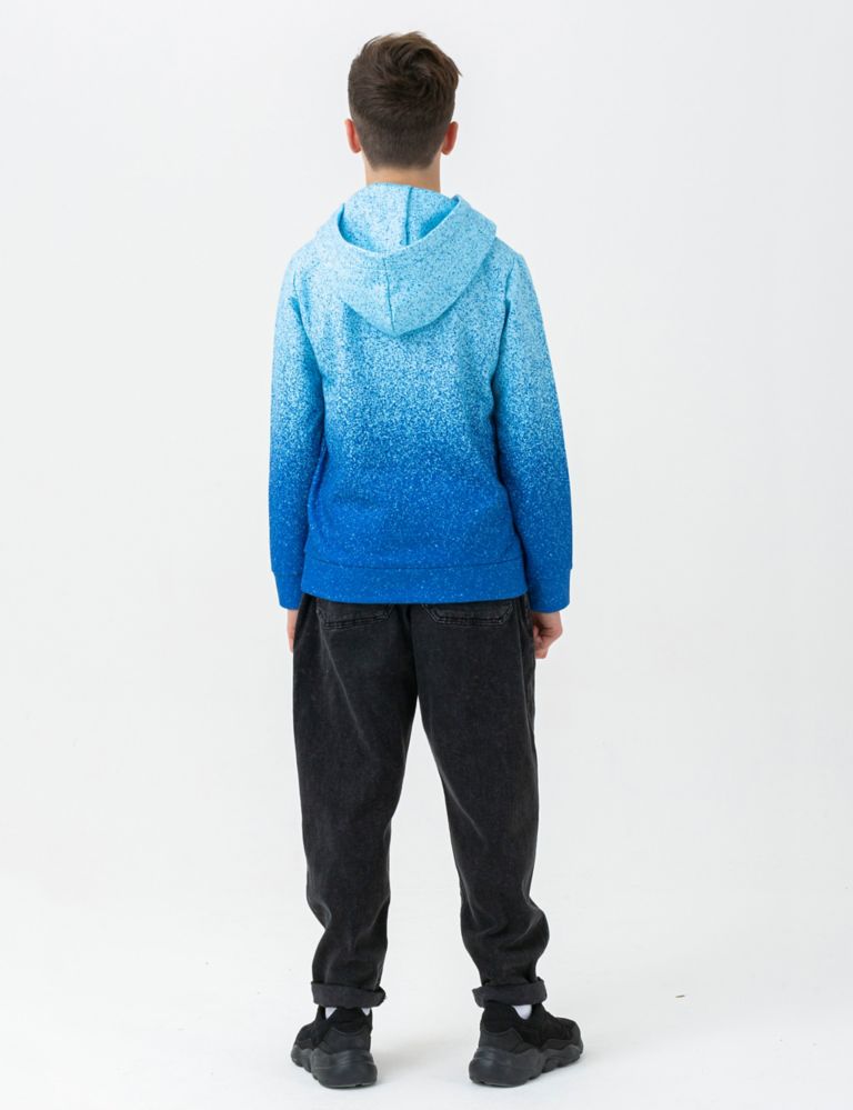 Cotton Blend Ombré Speckle Print Hoodie (5-13 Yrs) 4 of 5