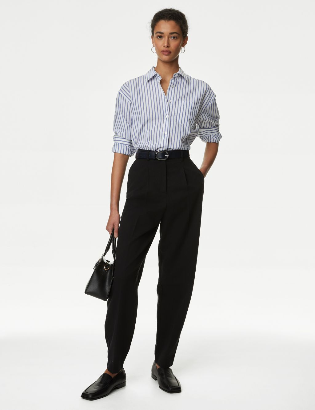 Cotton Blend Pleated Chinos | M&S Collection | M&S
