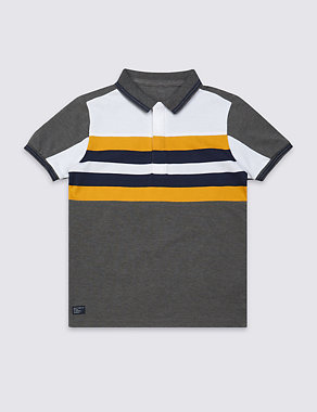 Cotton Blend Polo Shirt (3-14 Years) Image 2 of 3