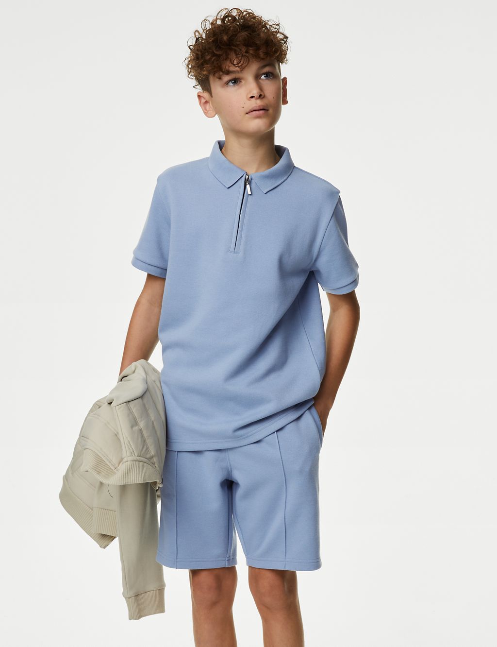 Cotton Blend Polo Shirt and Shorts Set (6-16 Yrs) 3 of 6