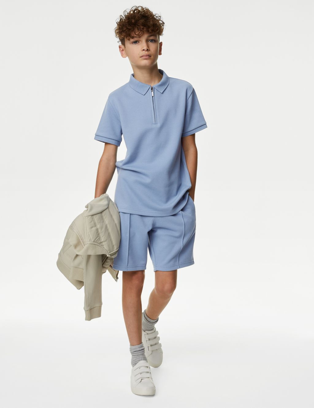 Cotton Blend Polo Shirt and Shorts Set (6-16 Yrs) 2 of 6
