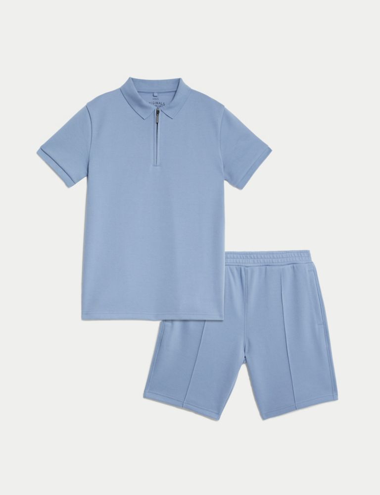Cotton Blend Polo Shirt and Shorts Set (6-16 Yrs) 2 of 6
