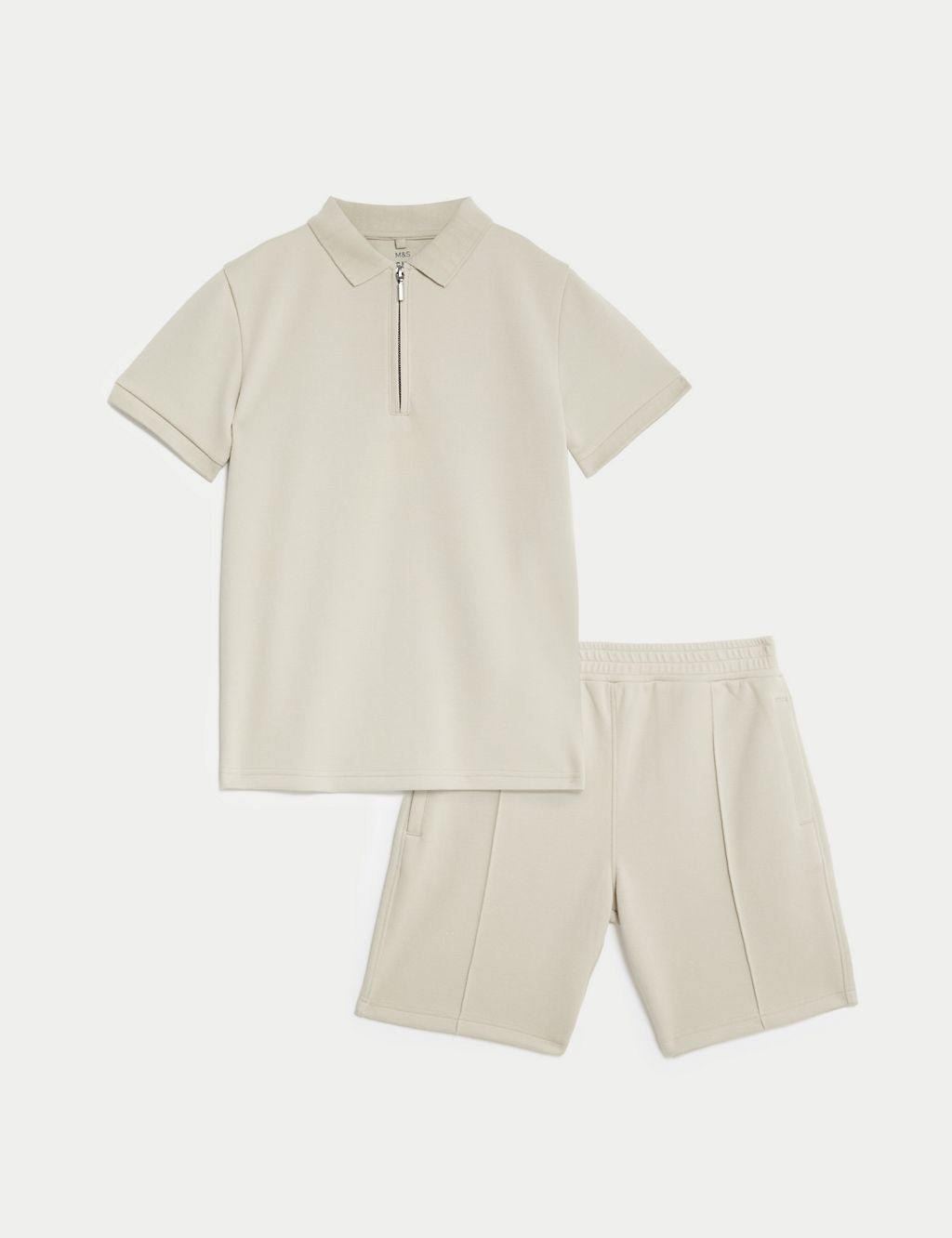 Cotton Blend Polo Shirt and Shorts Set (6-16 Yrs) 1 of 5