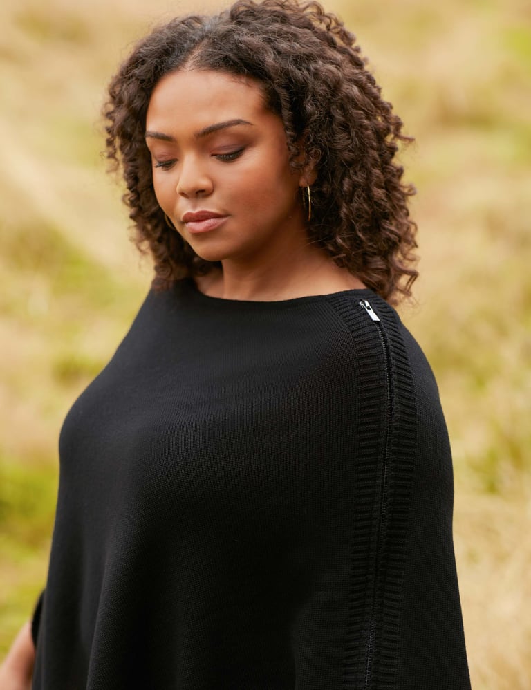 Plus size clearance black poncho sweater