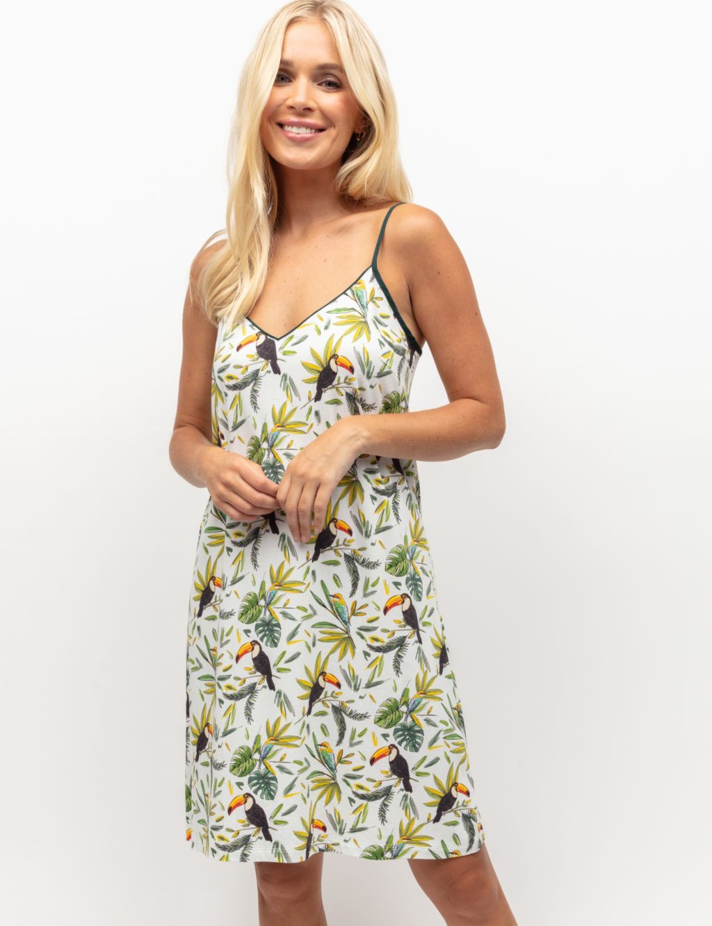 Cotton Blend Print Strappy Chemise | Cyberjammies | M&S