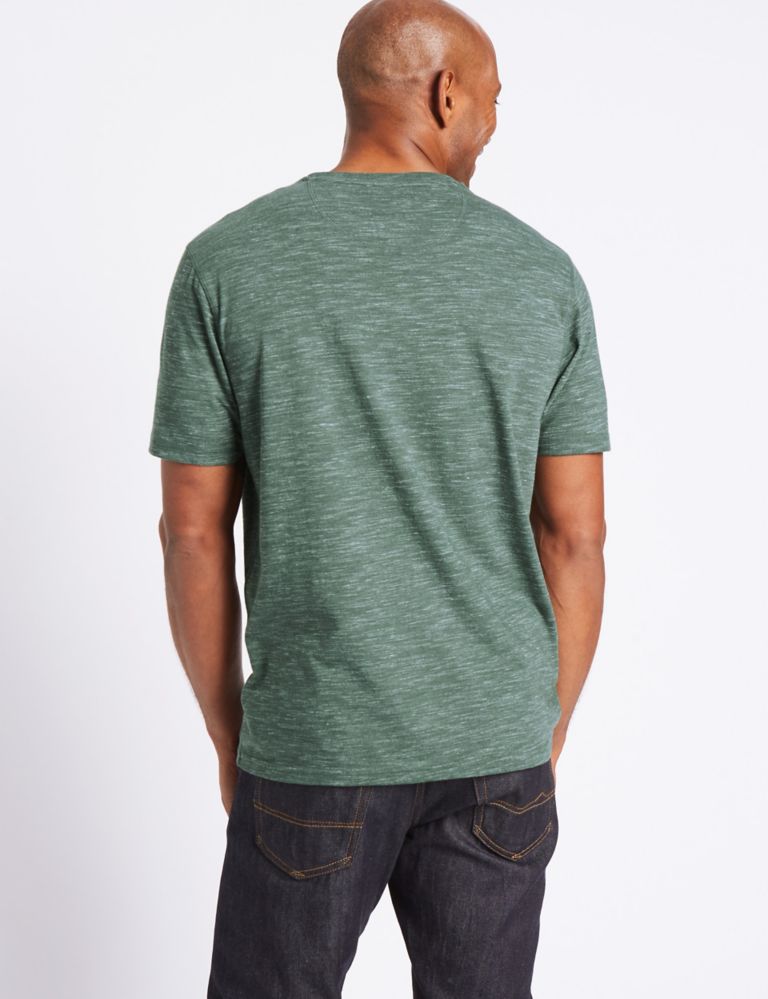 Cotton Blend Printed Crew Neck T-Shirt 4 of 5