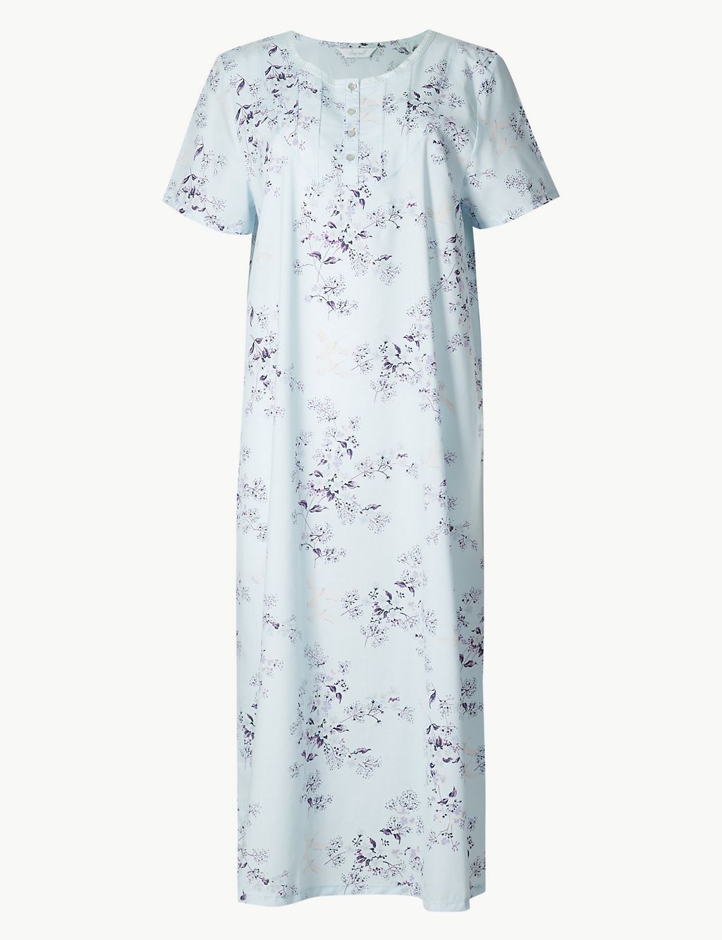 Cotton Blend Printed Short Sleeve Nightdress 1 of 4