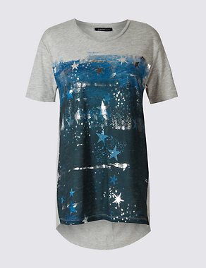 Cotton Blend Printed Short Sleeve T-Shirt Image 2 of 5
