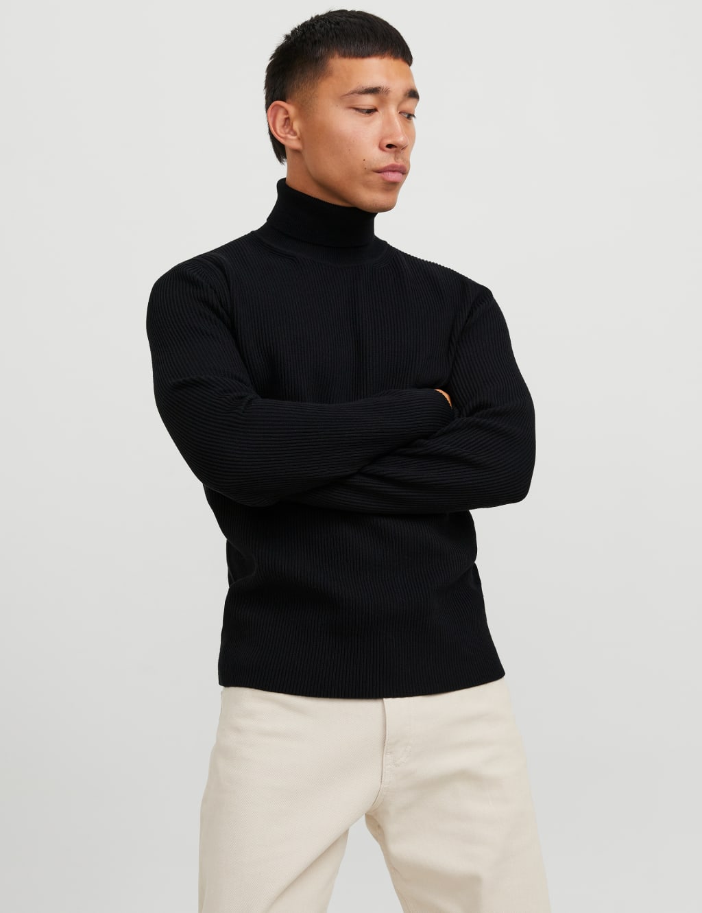 Cotton Blend Ribbed High Neck Jumper 3 of 6