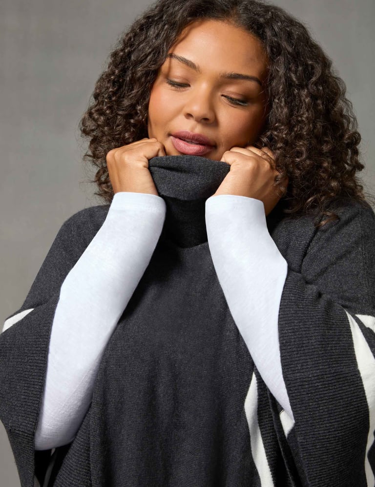 Womens roll neck poncho sale