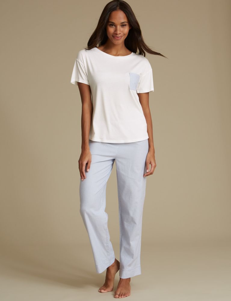 Cotton Blend Short Sleeve Pyjama Set 1 of 6
