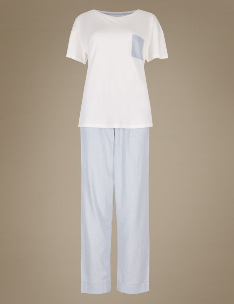 Cotton Blend Short Sleeve Pyjama Set 2 of 6