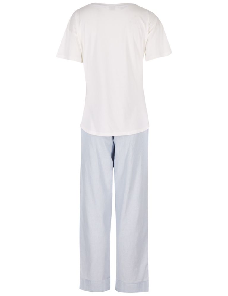 Cotton Blend Short Sleeve Pyjama Set 6 of 6