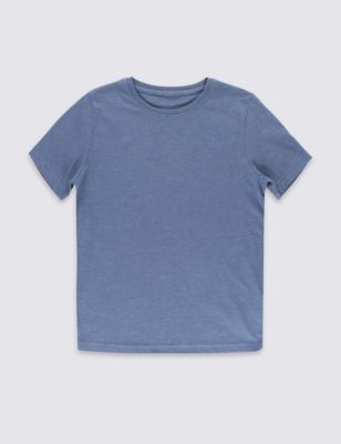 Cotton Blend Short Sleeve T-Shirt (5-14 Years) Image 2 of 3