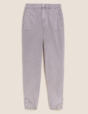 Cotton Blend Slim Fit Ankle Grazer Joggers Image 2 of 6