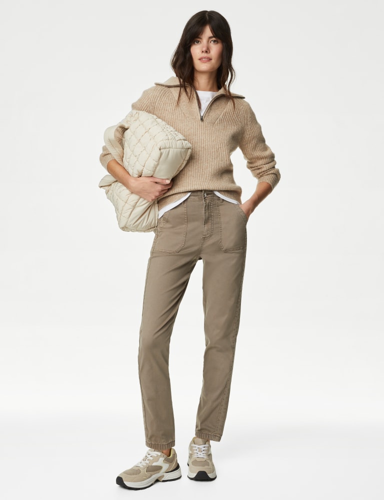 M&s ladies cropped joggers best sale