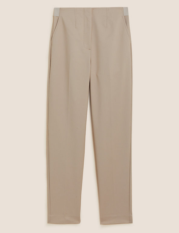 Cotton Blend Slim Fit Ankle Grazer Trousers Image 1 of 2