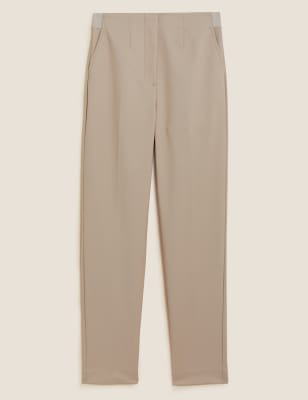 Cotton Blend Slim Fit Ankle Grazer Trousers, M&S Collection