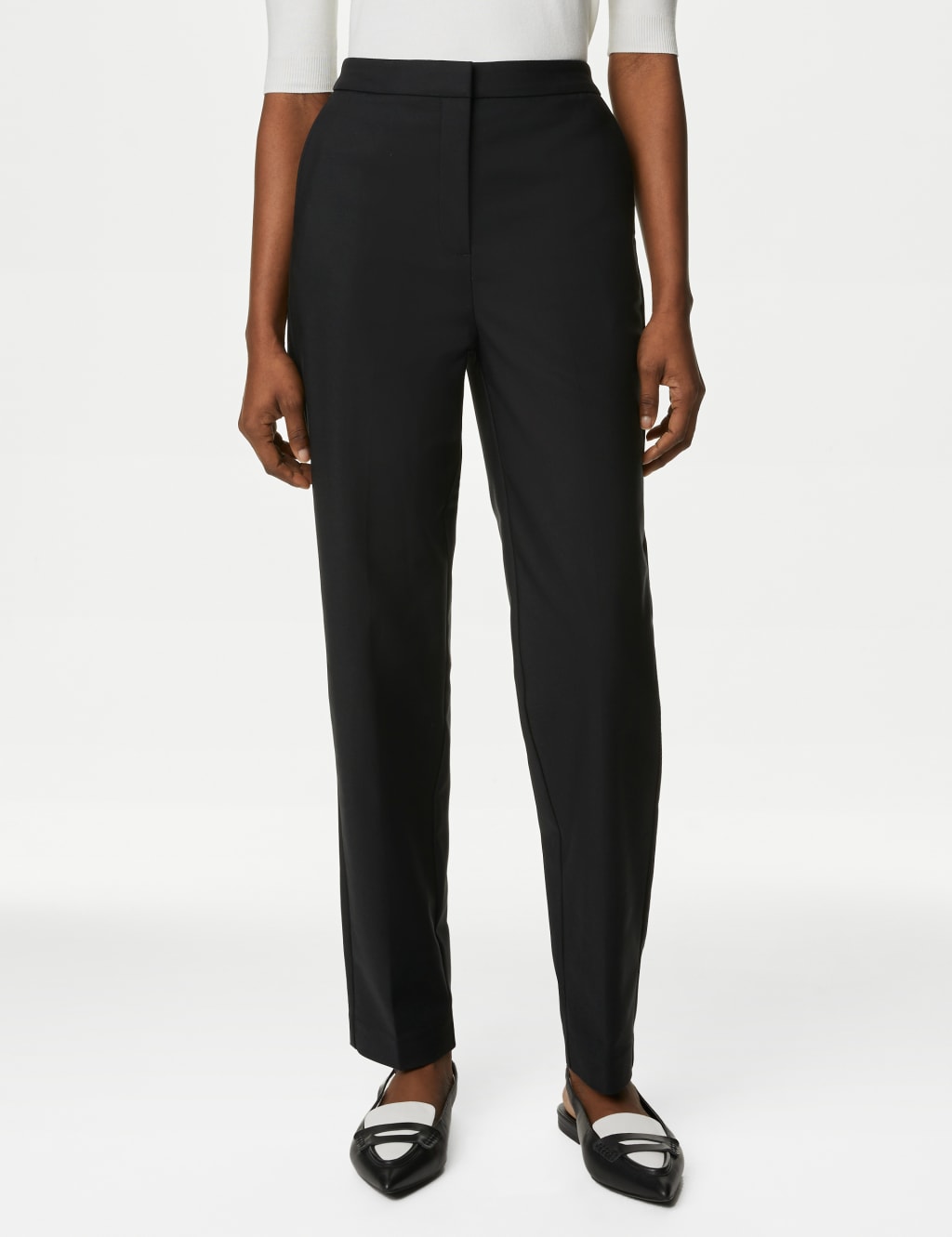 Cotton Blend Slim Fit Ankle Grazer Trousers M S Collection M S