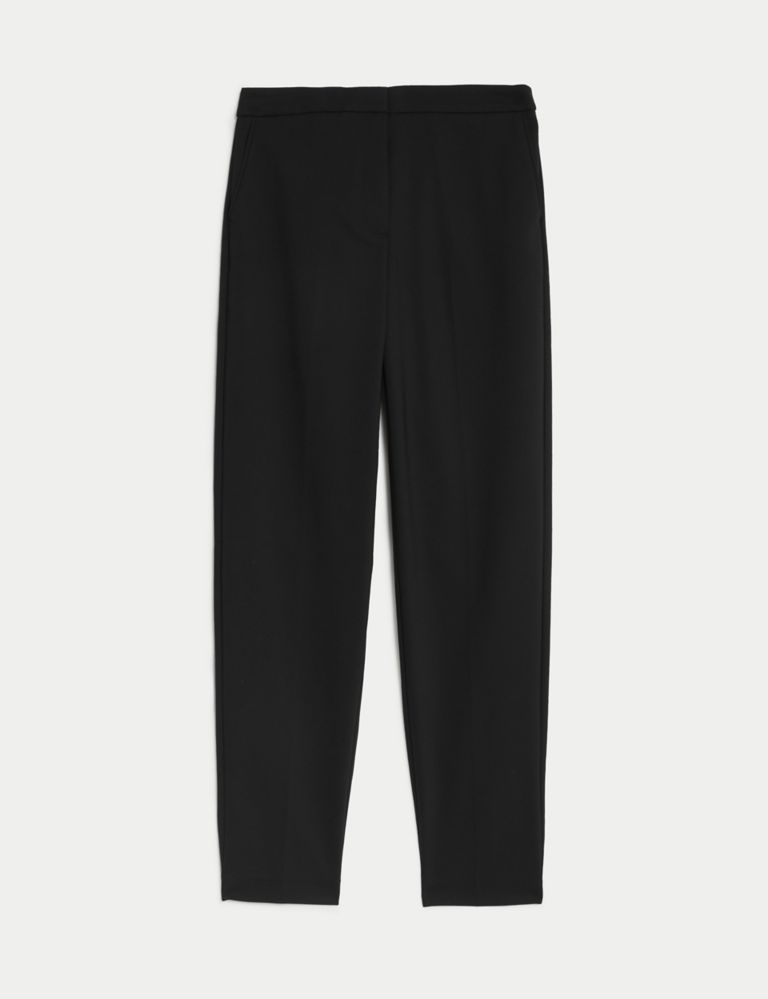 Cotton Blend Slim Fit Ankle Grazer Trousers 2 of 5