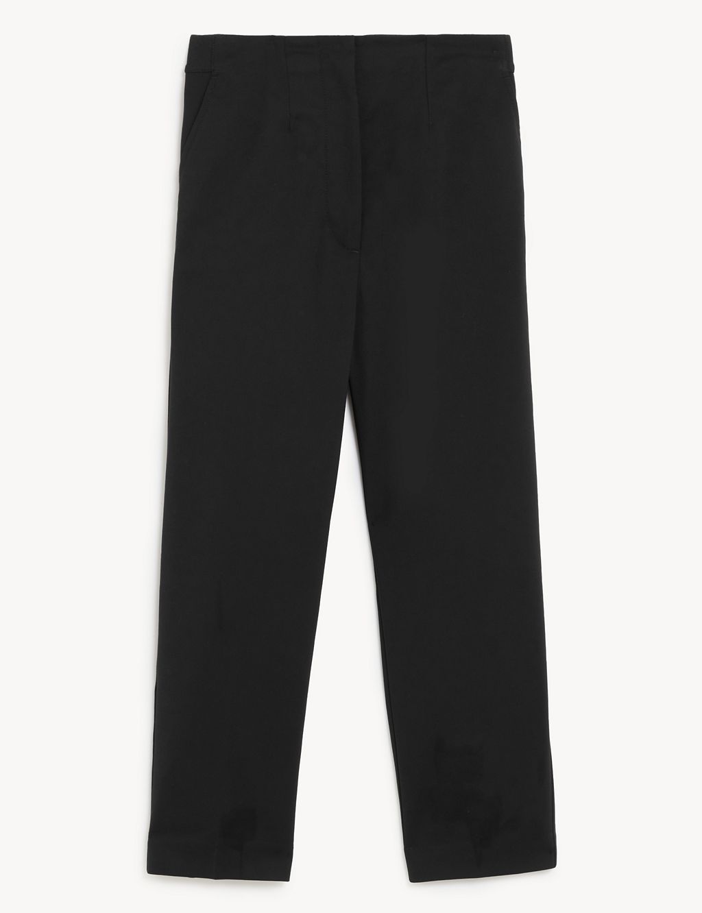 Cotton Blend Slim Fit Cropped Trousers | M&S Collection | M&S