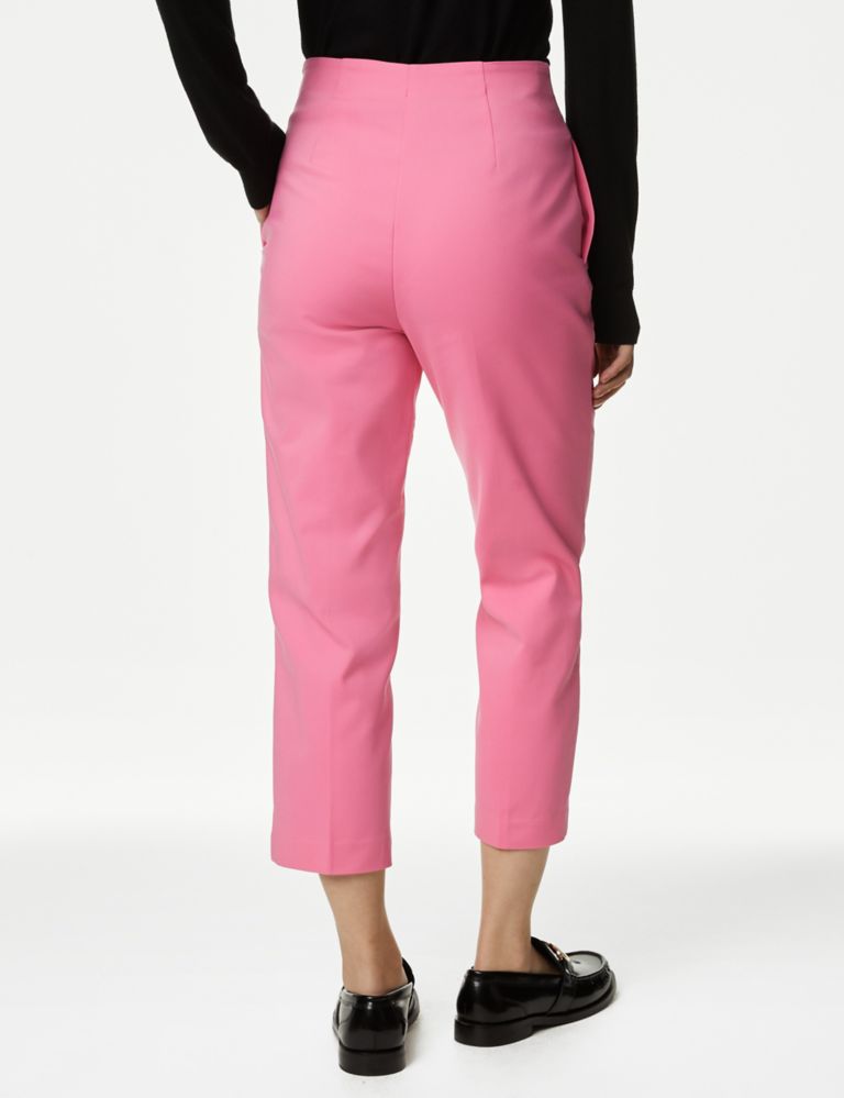 Cotton Blend Slim Fit Cropped Trousers 5 of 5