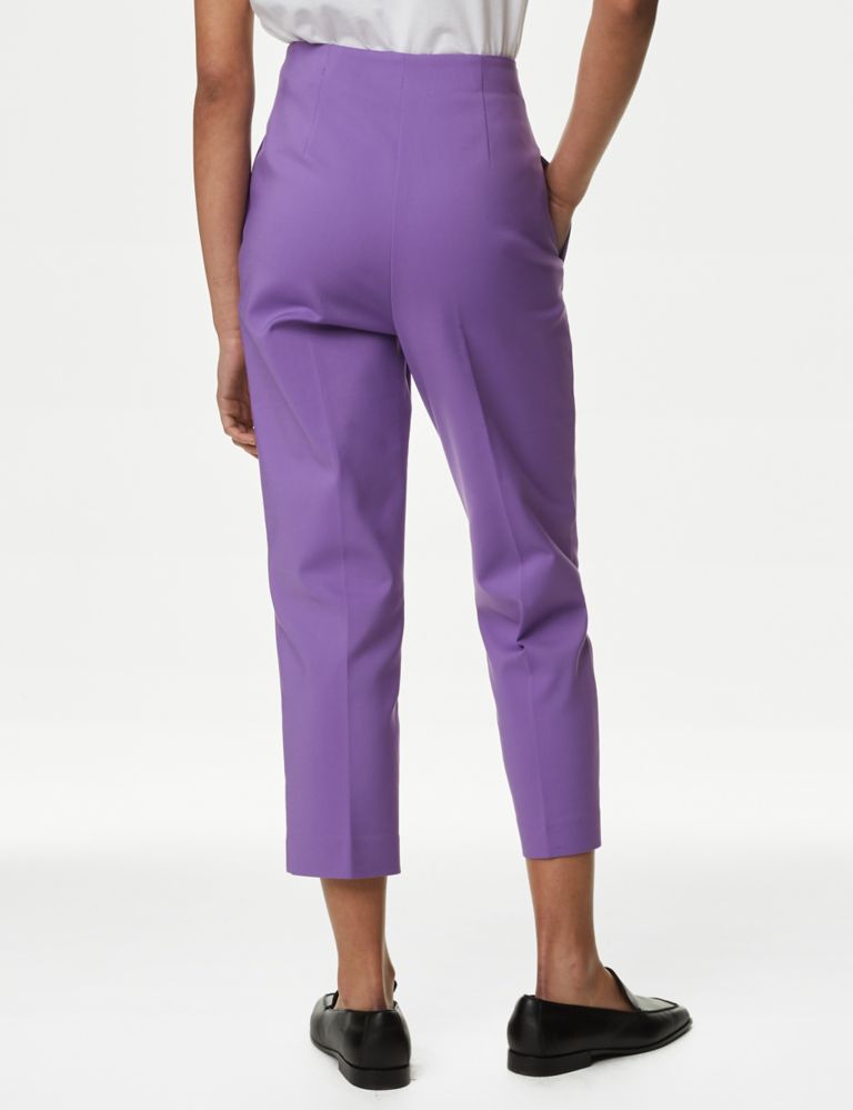 Cotton Blend Slim Fit Cropped Trousers 5 of 5