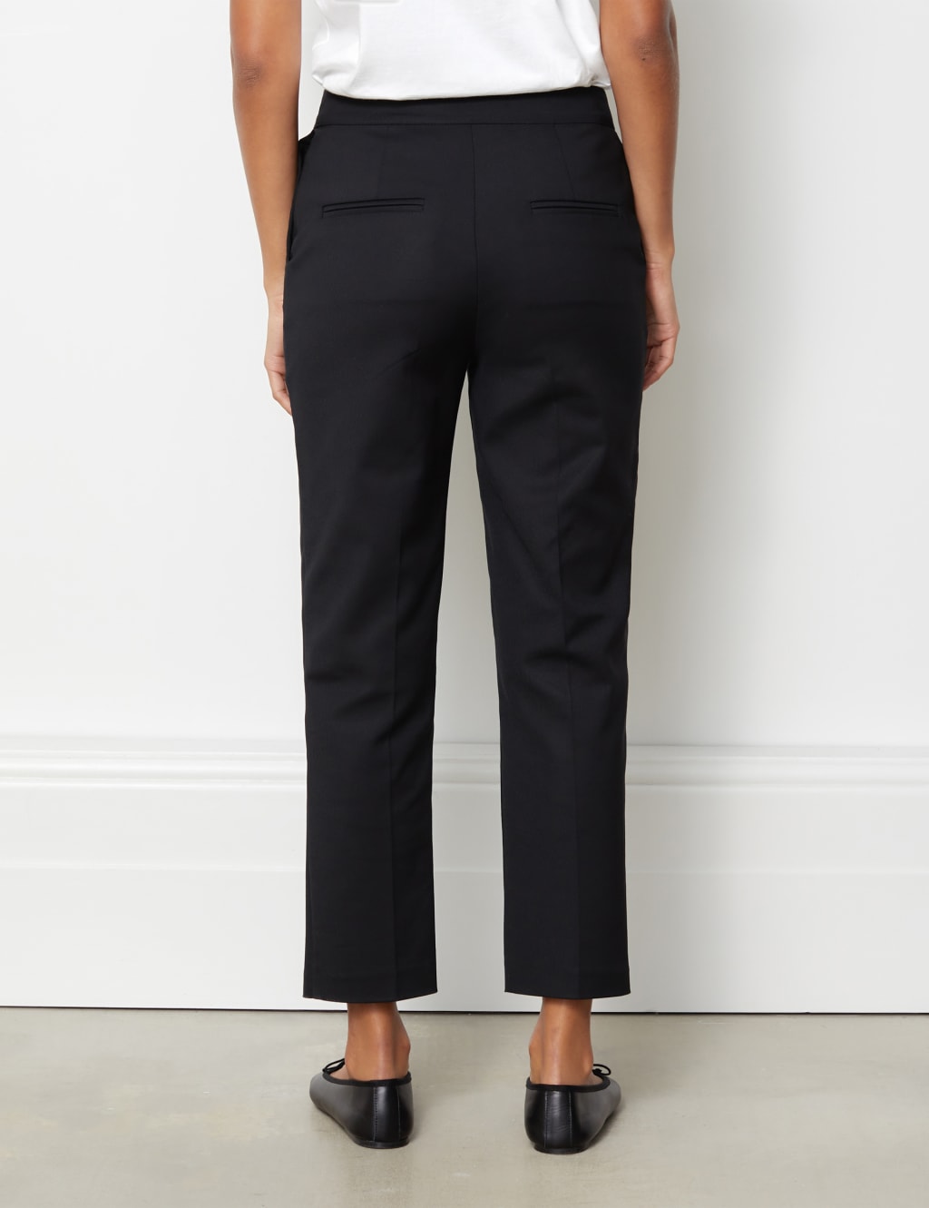 Cotton Blend Slim Fit Cropped Trousers 2 of 5