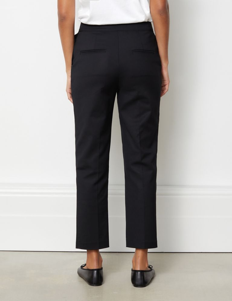 Buy MARKS & SPENCER Cotton Blend Slim Fit Cropped Trousers 2024 Online
