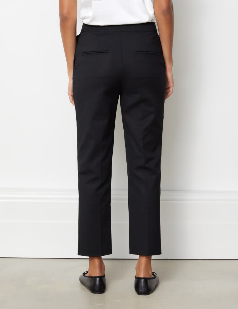 Cotton Blend Slim Fit Cropped Trousers 3 of 5