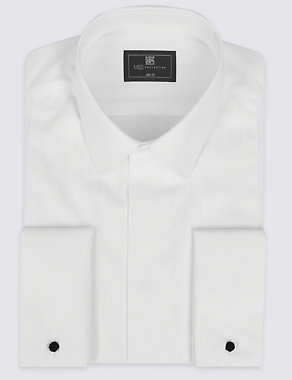 Cotton Blend Slim Fit Dinner Shirt Image 2 of 5