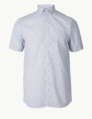 Cotton Blend Slim Fit Printed Shirt Image 2 of 4