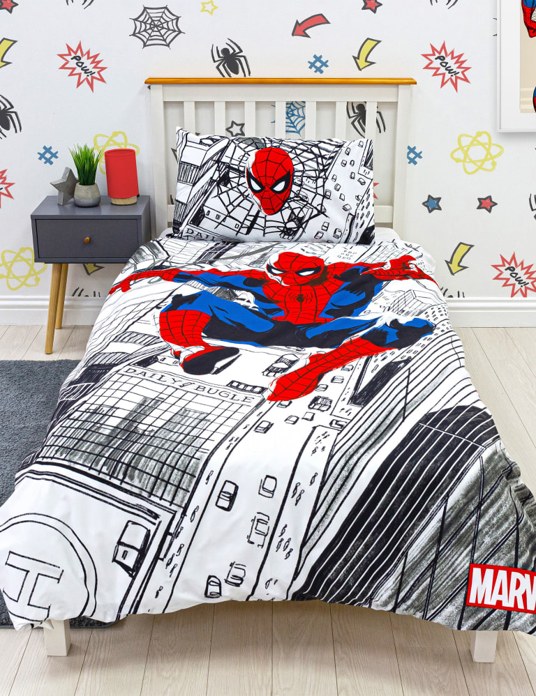 Cotton Blend Spider Man Single Bedding Set