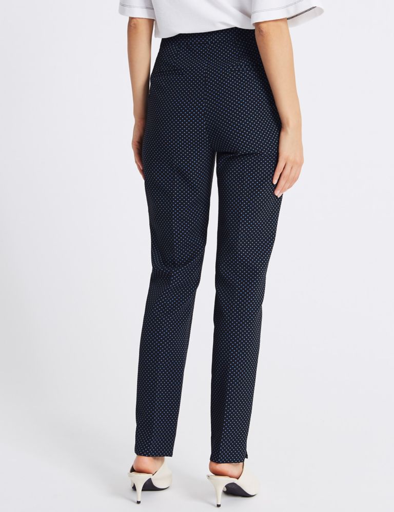 Cotton Blend Spotted Peg Trousers 4 of 6