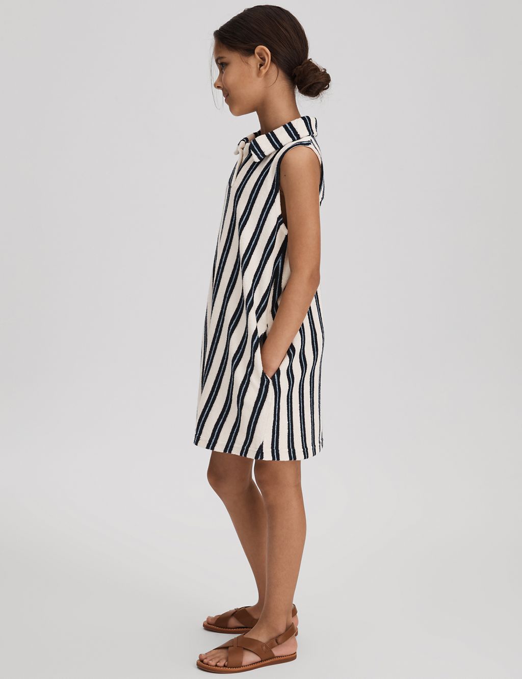 Cotton Blend Striped Dress (4-14 Yrs) 2 of 4